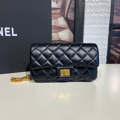 ChanelReissue 2.55 Waist Belt Bag Black For Women, Women’s Bags, Shoulder And Crossbody Bags 6.7in/17cm