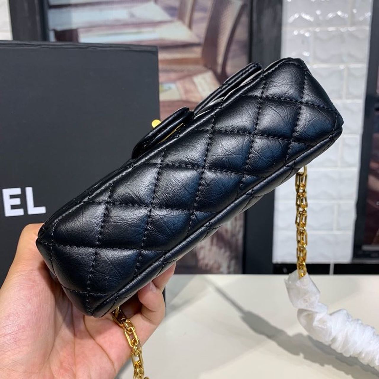 ChanelReissue 2.55 Waist Belt Bag Black For Women, Women’s Bags, Shoulder And Crossbody Bags 6.7in/17cm