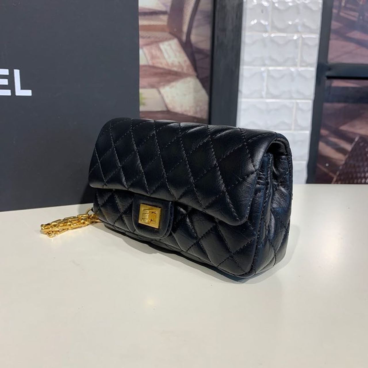 ChanelReissue 2.55 Waist Belt Bag Black For Women, Women’s Bags, Shoulder And Crossbody Bags 6.7in/17cm