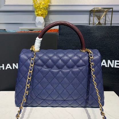 ChanelLarge Flap Bag With Top Handle Blue For Women, Women&#8217;s Handbags, Shoulder And Crossbody Bags 11in/28cm A92991