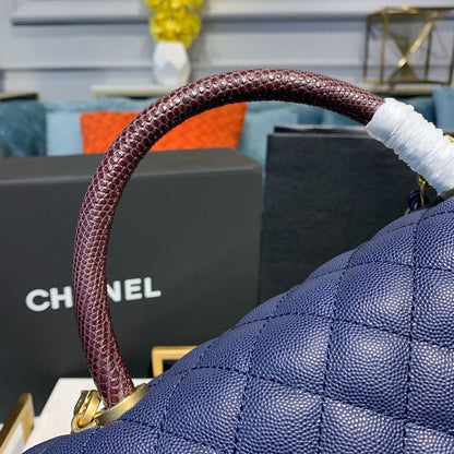 ChanelLarge Flap Bag With Top Handle Blue For Women, Women&#8217;s Handbags, Shoulder And Crossbody Bags 11in/28cm A92991