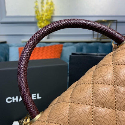 ChanelLarge Flap Bag With Top Handle Light Brown For Women, Women&#8217;s Handbags, Shoulder And Crossbody Bags 11in/28cm A92991