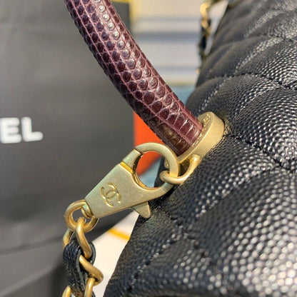 ChanelLarge Flap Bag With Top Handle Black For Women, Women’s Handbags, Shoulder And Crossbody Bags 11in/28cm A92991