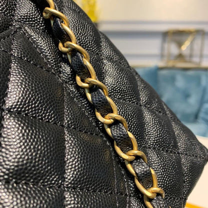 ChanelLarge Flap Bag With Top Handle Black For Women, Women’s Handbags, Shoulder And Crossbody Bags 11in/28cm A92991