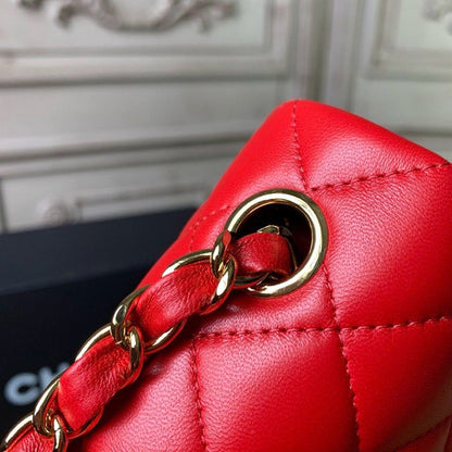 ChanelMini Flap Bag Red For Women, Women&#8217;s Bags, Women&#8217;s Bag, Shoulder And Crossbody 7.8in/20cm A69900