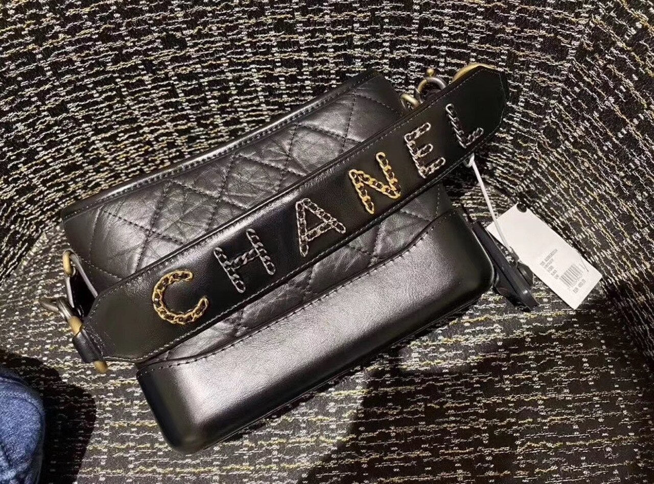 Chanel Gabrielle Hobo Bag 20cm Aged Calfskin Leather Spring/Summer Act 2 Collection, Black