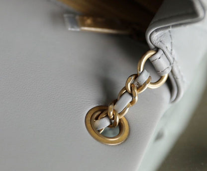 ChanelMini Flap Bag With ChanelBall On Strap Grey For Women, Women&#8217;s Handbags, Shoulder And Crossbody Bags 6.7in/17cm AS1786