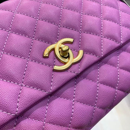 ChanelLarge Flap Bag With Top Handle Purple For Women, Women’s Handbags, Shoulder And Crossbody Bags 11in/28cm A92991
