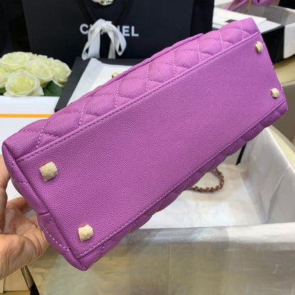 ChanelLarge Flap Bag With Top Handle Purple For Women, Women’s Handbags, Shoulder And Crossbody Bags 11in/28cm A92991
