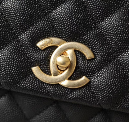 ChanelHandbag With Top Handle Black For Women 11in/28cm