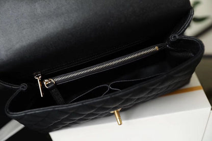 ChanelHandbag With Top Handle Black For Women 11in/28cm