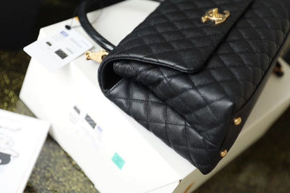 ChanelHandbag With Top Handle Black For Women 11in/28cm