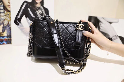 Chanel Gabrielle Hobo Bag 20cm Aged Calfskin Leather Spring/Summer Act 1 Collection,  Black