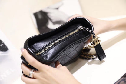 Chanel Gabrielle Hobo Bag 20cm Aged Calfskin Leather Spring/Summer Act 1 Collection,  Black