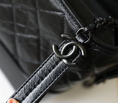 Chanel Gabrielle Hobo Bag 20cm Aged Calfskin Leather Spring/Summer Act 1 Collection, So Black