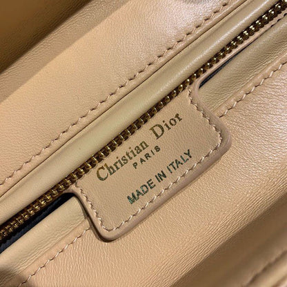 DI Medium Lady Bag Gold Toned Hardware Pale Yellow For Women 9.5in/24cm CD