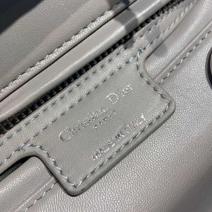 DI Medium Lady Bag Silver Hardware with Embellished Bag Strap Grey For Women 9.5in/24cm CD