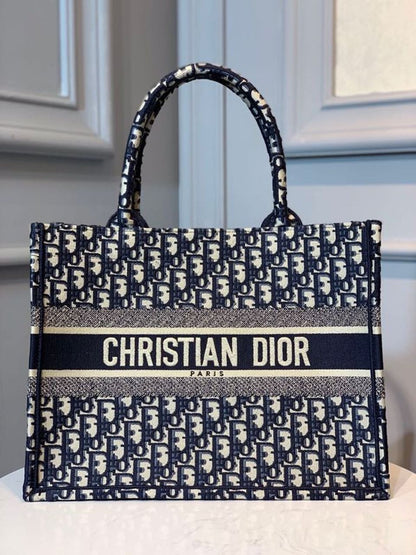 DI Medium Book Tote Bag Blue By Maria Grazia Chiuri For Women 14in/36cm CD M1296ZRIW_M928