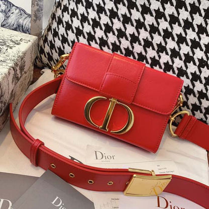DI Mini 30 Montaigne Bag Gold Toned Hardware Red For Women 18cm/7in CD