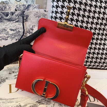 DI Mini 30 Montaigne Bag Gold Toned Hardware Red For Women 18cm/7in CD