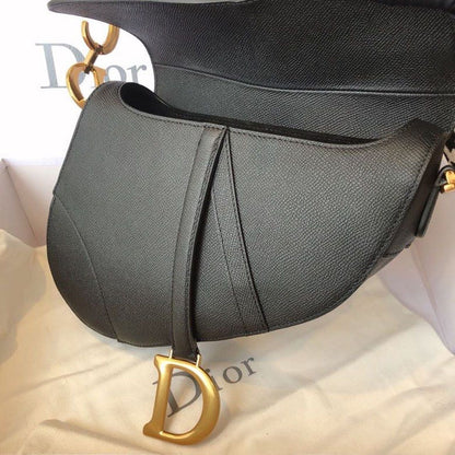 DI Saddle Bag Black Grained For Women 10in/25cm CD M0446CBAA_M900