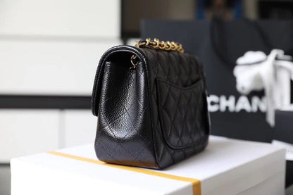 Chanel Classic Mini Flap Bag Gold Toned Hardware Black For Women 6.7in/17cm