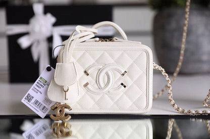 ChanelVanity Case Bag Gold Toned Hardware For Women 6.6in/17cm