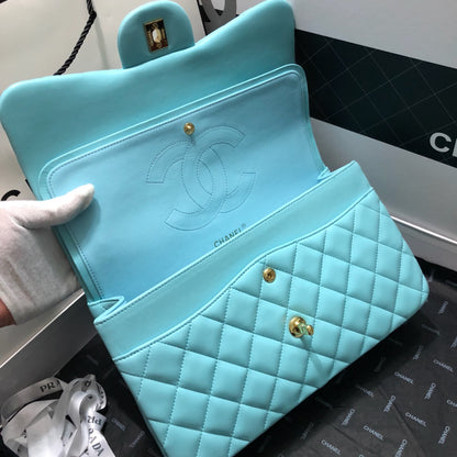 ChanelLarge Classic Handbag Gold Hardware Blue For Women, Women’s Handbags, Shoulder Bags 11.8in/30cm