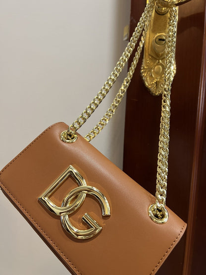DG Polished 3.5 Phone Bag Brown For Women 7.3in/19cm DG