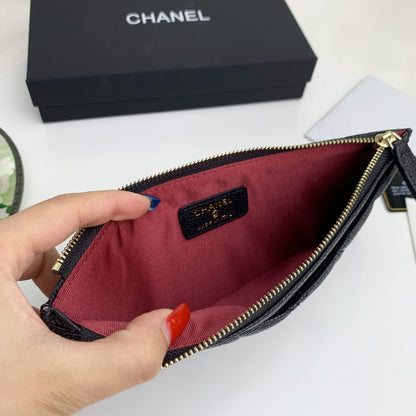 CHL CLASSIC ZIP POUCH CAVIAR WALLET BLACK 22CM