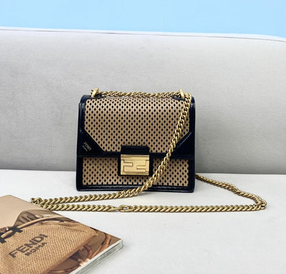FI Small Kan U Black and Brown Bag For Woman 19cm/7.5in485