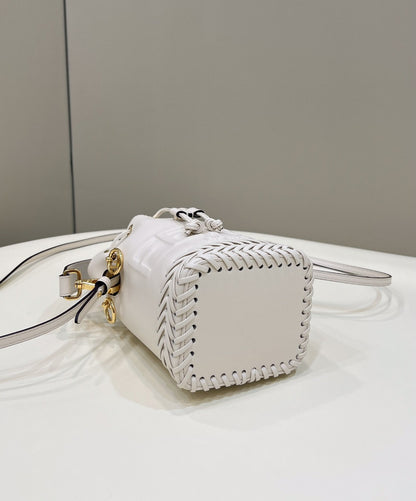 FI Mon Tresor White Mini-bag with stitching For Woman 18cm/7in 8BS010AGV0F0K7E