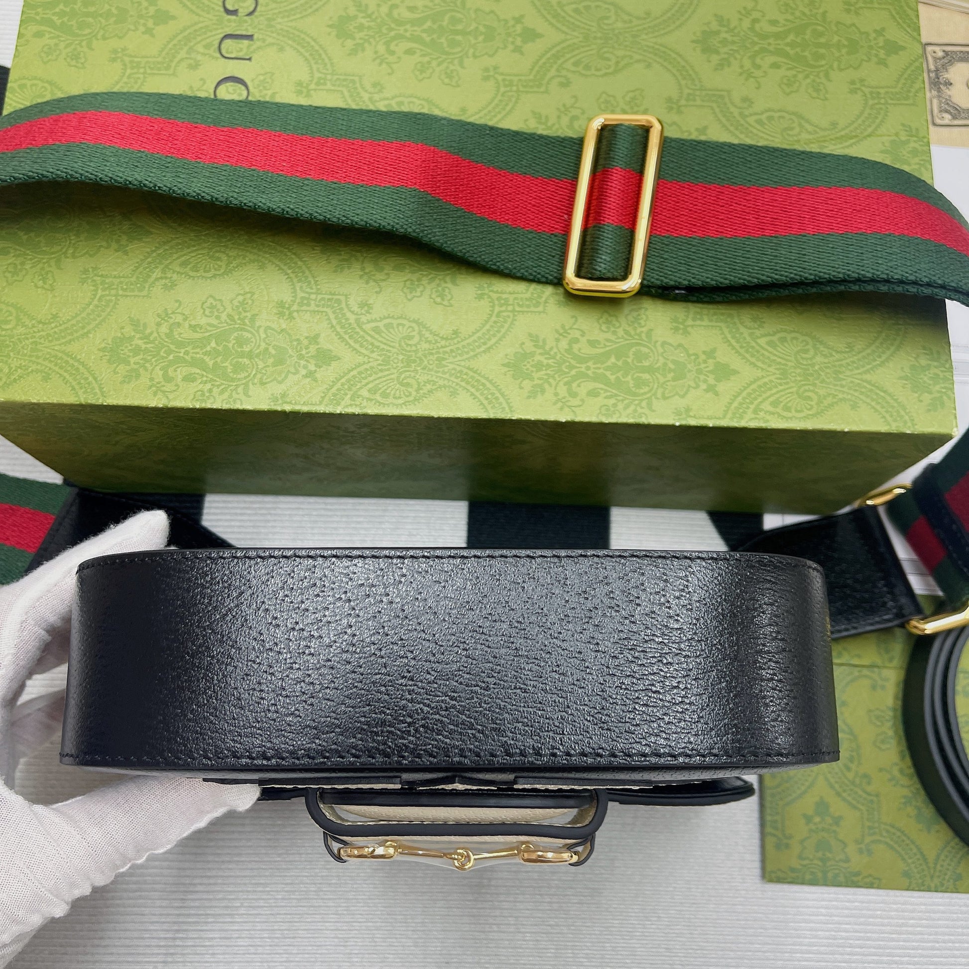 gg x Adidas Horsebit 1955 Mini Bag Black For Women, Women&#8217;s Bags 8.1in/21cm gg 658574 U3ZDG 8726
