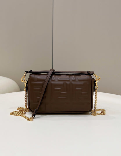 FI Baguette Brown For Women, Women&#8217;s Handbags, Shoulder And Crossbody Bags 7.5in/19cm FF 8BS017