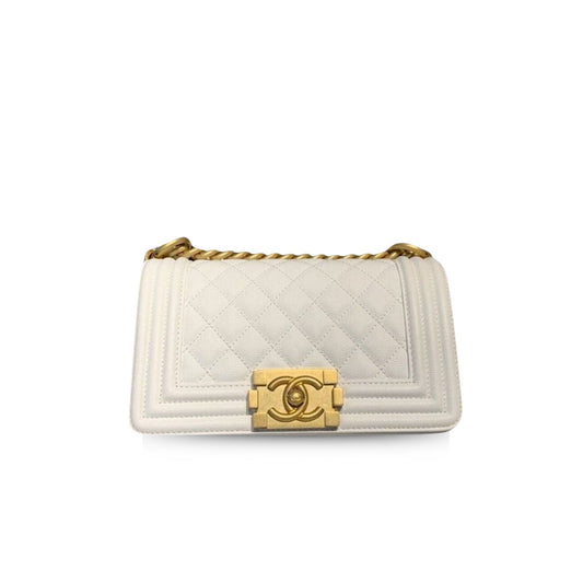 CHL SMALL BOY HANDBAG WHITE