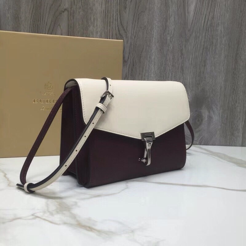 BB Small Macken Colorblock Crossbody Brown/White Bag For Women, Bags 9.5in/24cm