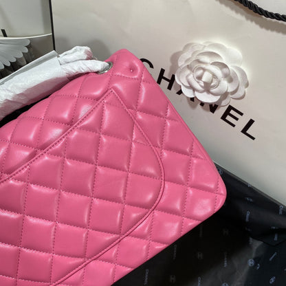 ChanelLarge Classic Handbag Silver Hardware PiNike For Women, Women&#8217;s Handbags, Shoulder Bags 11.8in/30cm