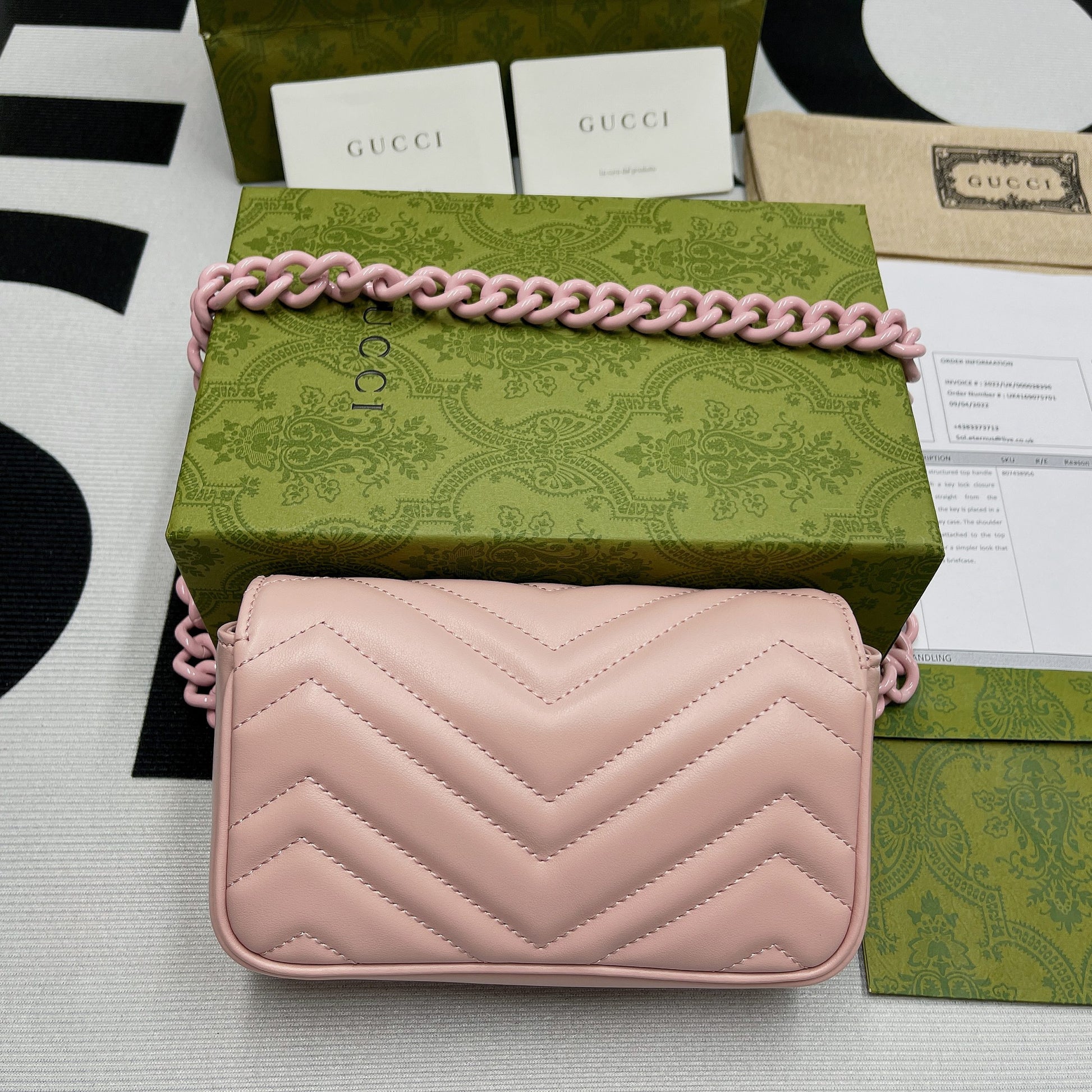 gg Marmont Super Mini Bag Pink For Women, Women&#8217;s Bags 6.2in/17cm gg