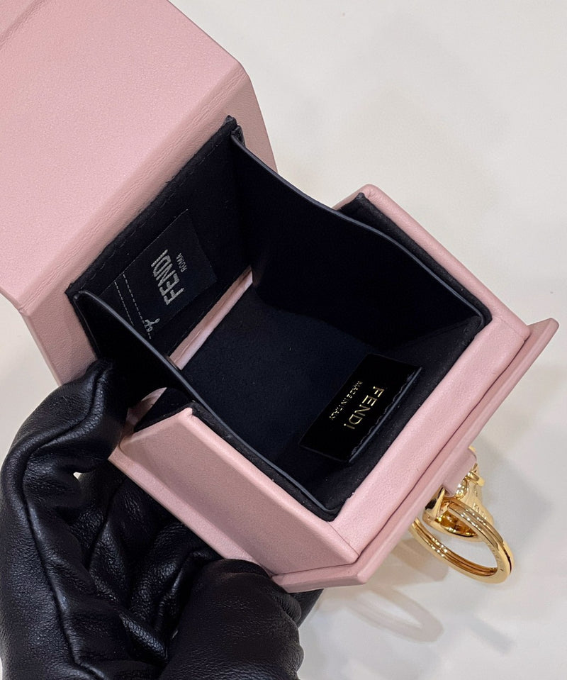 FI Logo Box Keychain Pink Charm Bag For Woman 8cm/3in