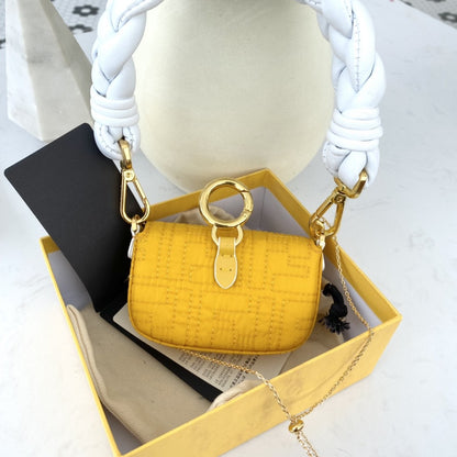 FI Nano Baguette Maxi Handle Yellow and White Bag For Woman 6.5cm/2.5in