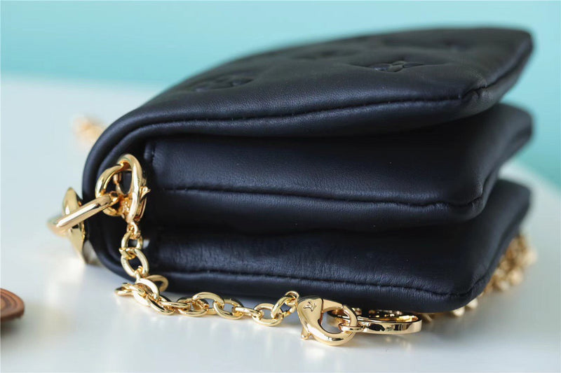 LV Beltbag Coussin Monogram Black For Women, Women’s Handbags, Shoulder And Crossbody Bags 5.1in/13cm LV