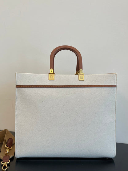 FI Sunshine Large Tote Bag Light Grey For Women, Women&#8217;s Handbags, Shoulder Bags 15.7in/40cm FF 8BH372