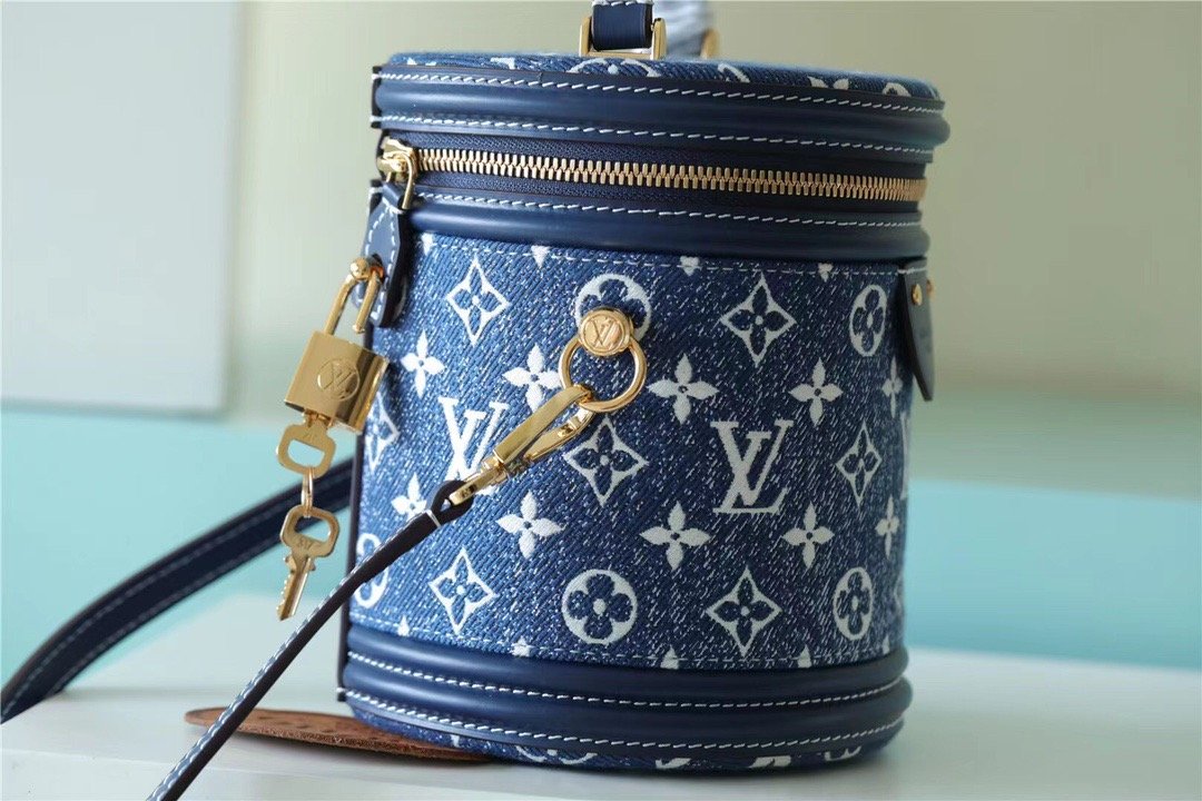 LV Cannes Monogram Denim By Nicolas Ghesquiere For Women, Women’s Bags, Shoulder And Crossbody Bags 6.7in/17cm LV