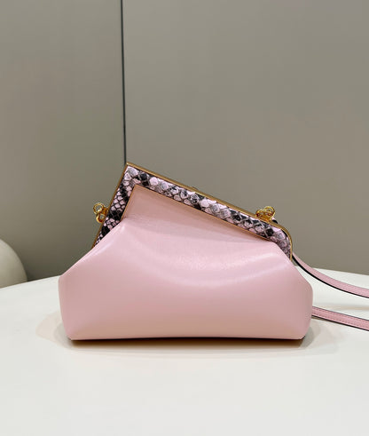 FI First Small Pink and Pink python Bag For Woman 26cm/10in