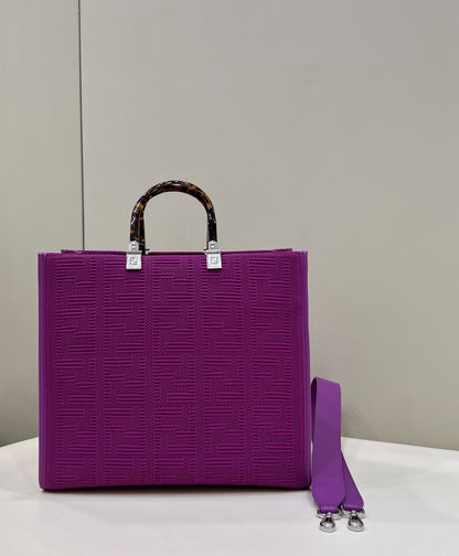 FI Sunshine Medium Purple FF fabric shopper Bag For Woman 31cm/12in 8BH386AHWCF037T