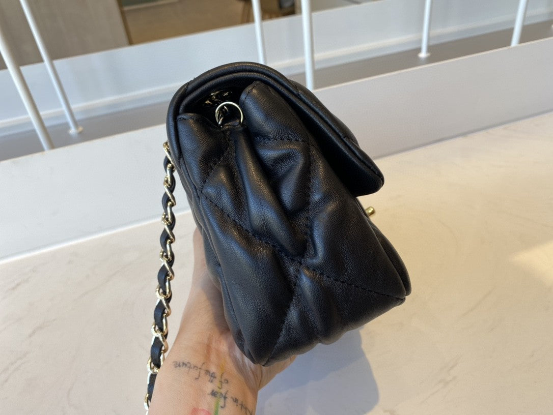 ChanelSmall Flap Bag Gold Hardware Black For Women, Women’s Handbags, Shoulder Bags 7.5in/19cm AS2232