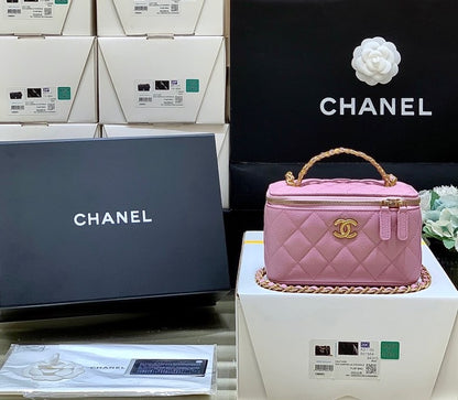 ChanelSmall Vanity Case Purple For Women 6.7in/17cm AS3171