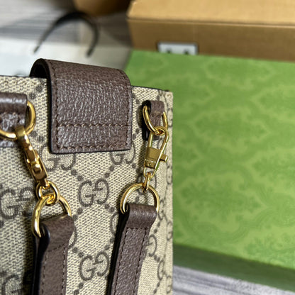 gg Superme Mini Bag Beige And Ebony gg Supreme Canvas  For Women 6.7in/17cm gg 