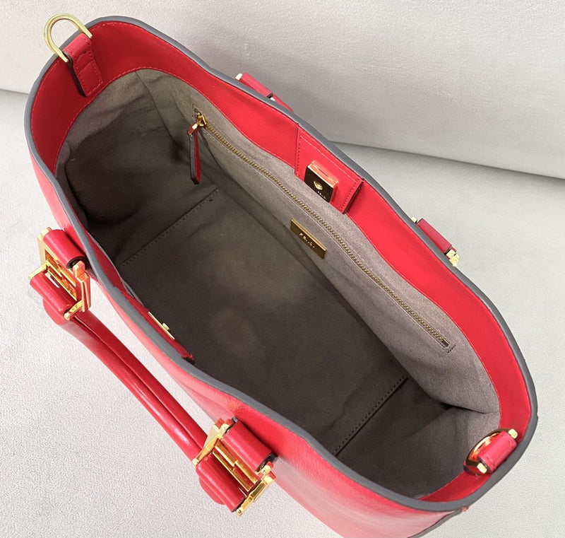 FI Medium FF Tote Shoulder Red Bag For Woman 38cm/15in