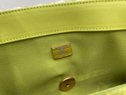 CHL 19 Large Handbag Gold Hardware Green For Women, Women’s Handbags, Shoulder Bags 11.8in/30cm